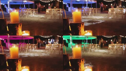 婚礼背景上的蜡烛。高清在线视频素材下载