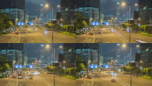 时光流逝香港夜灯高清在线视频素材下载