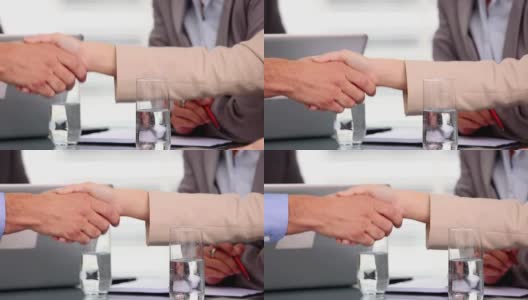 商业人士握手的特写高清在线视频素材下载