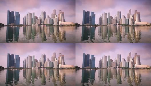 黎明在新加坡和映像。无缝循环高清在线视频素材下载