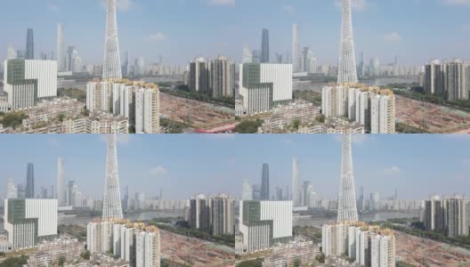 广州城市建筑景观鸟瞰图高清在线视频素材下载