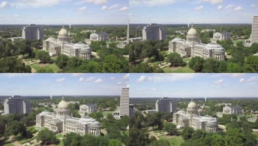 密西西比州首府杰克逊的州议会大厦和最高法院大楼。高清在线视频素材下载