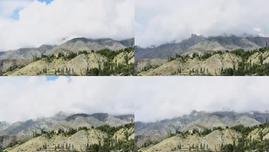 时间流逝多云的喜马拉雅山脉，Sonamarg，查谟和克什米尔，印度高清在线视频素材下载