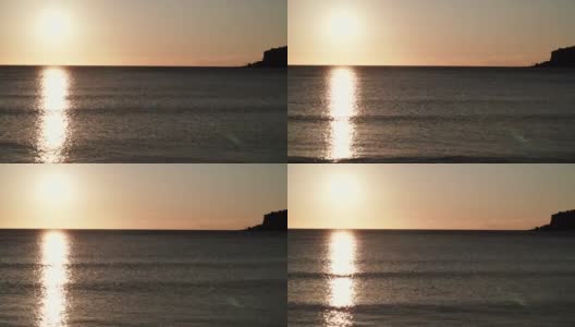 海面上金色的落日高清在线视频素材下载