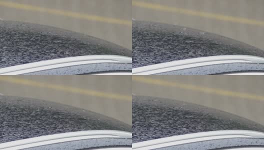 雨滴从车顶滴落的慢动作高清在线视频素材下载