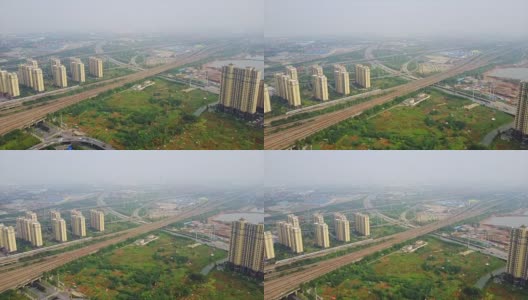 白天武汉市交通枢纽航拍4k中国全景图高清在线视频素材下载