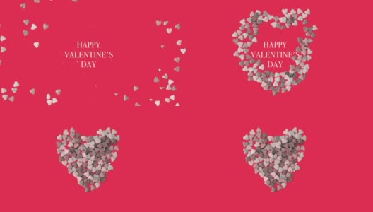 “情人节快乐”和“我爱你”的短信在心脏点缀定格运动高清在线视频素材下载