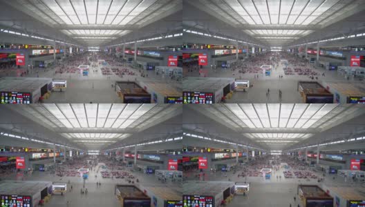 上海虹桥火车站超宽拍摄。高清在线视频素材下载