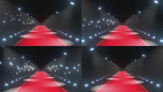 4k 3D红毯，闪光灯动画高清在线视频素材下载