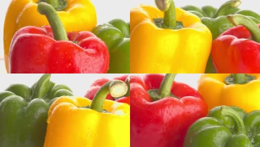 甜椒或灯笼椒由厨师烹制。高清慢动作。高清在线视频素材下载