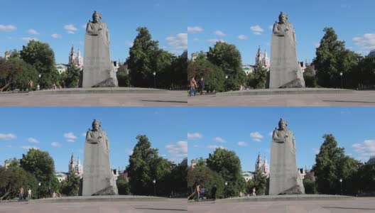 莫斯科的卡尔·马克思纪念碑，夏日。高清在线视频素材下载