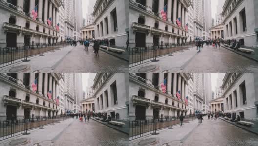 时间流逝的纽约华尔街在纽约，美国高清在线视频素材下载