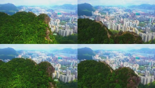 以香港狮子山为背景的城市高清在线视频素材下载