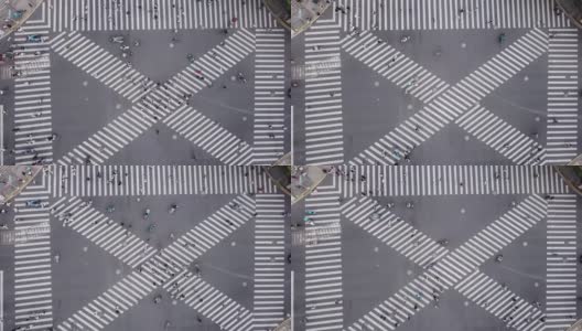 T/L无人机视角的城市街道十字路口高清在线视频素材下载