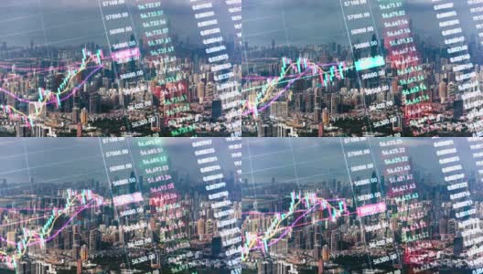 T/L LS深圳城市景观时间推移与证券市场金融交易高清在线视频素材下载