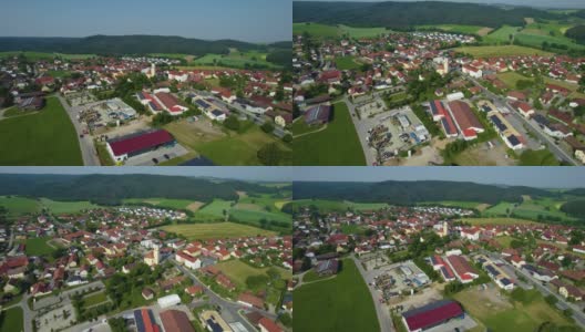 巴伐利亚州肖恩多夫村周围的鸟瞰图高清在线视频素材下载