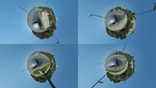 在安塔利亚Konyaalti开车就像360度的小星球高清在线视频素材下载