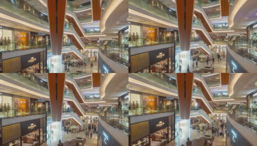 广州市市中心著名商场室内主厅延时全景4k中国高清在线视频素材下载