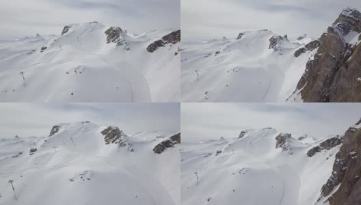 鸟瞰图的Flumserberg滑雪胜地瑞士高清在线视频素材下载