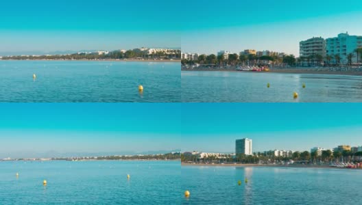 西班牙，科斯塔多拉达，萨劳市，夏日清晨海滩高清在线视频素材下载