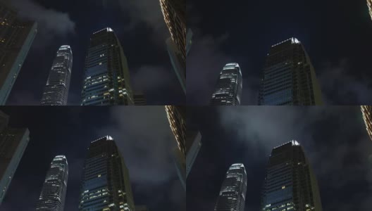 中国香港晚上的延时拍摄高清在线视频素材下载