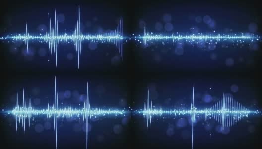 蓝色音频波形技术可循环背景高清在线视频素材下载