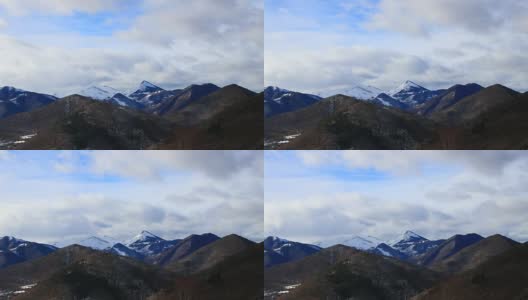 在法国比利牛斯山用时间流逝拍摄的雪山高清在线视频素材下载