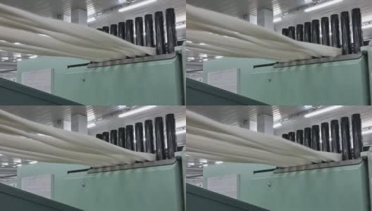 纺织厂的纱线生产高清在线视频素材下载