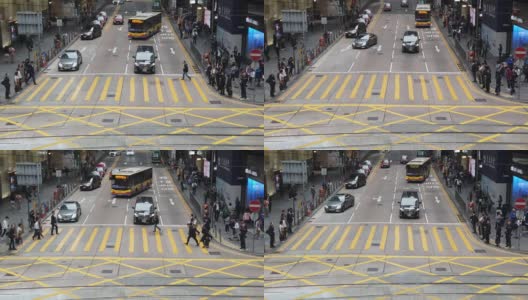 2019年3月4日，中国香港:香港德辅道中区繁忙街道的交通慢镜头。这是香港一条繁忙的主干道高清在线视频素材下载