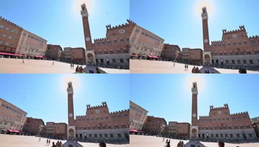 siena广场与Torre del Mangia对决高清在线视频素材下载
