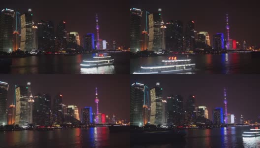 美丽的夜景上海天际线高清在线视频素材下载