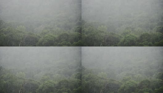 雨点运动与云风暴在山上高清在线视频素材下载