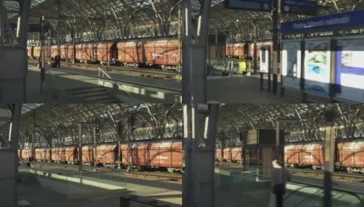 途经布拉格中央火车站高清在线视频素材下载