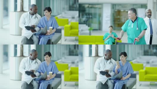 医生和护士的触摸屏技术高清在线视频素材下载