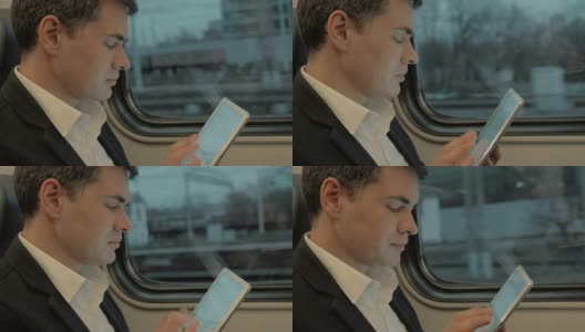 年轻的商人在火车上聊天高清在线视频素材下载
