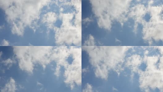 白云在蓝天的背景上移动高清在线视频素材下载