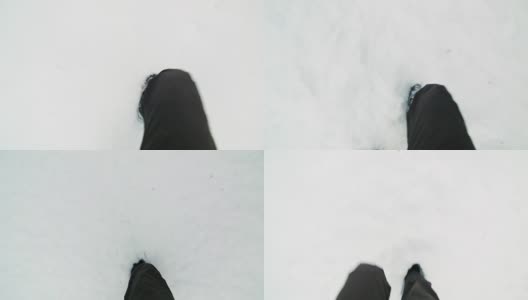 《人在粉雪中行走》的视频高清在线视频素材下载
