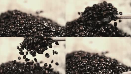 斯洛莫库铲咖啡豆高清在线视频素材下载