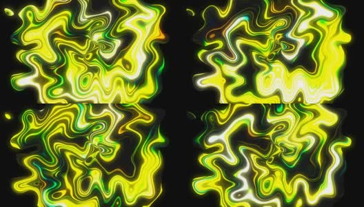 抽象彩色背景与视觉波油污点黑色，3d渲染电脑生成高清在线视频素材下载