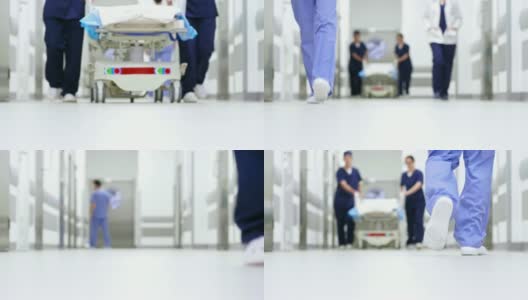 医院走廊上模糊不清的医生高清在线视频素材下载