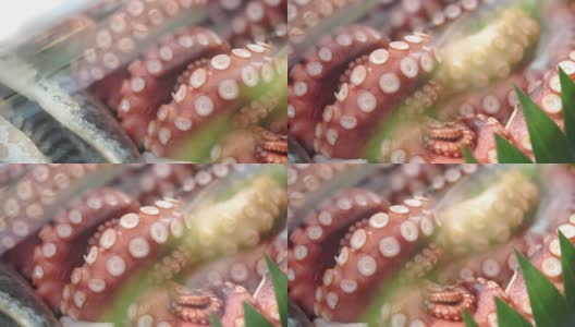 日本料理章鱼生鱼片高清在线视频素材下载