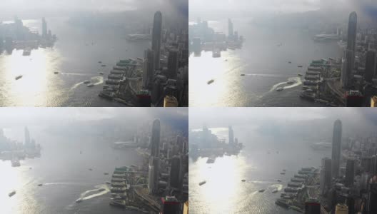 无人机航拍香港建筑城市，亚洲的商业和金融中心高清在线视频素材下载