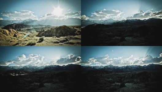 阿拉巴马州山间隔拍摄。电影的地方。太阳影子的变化。美国加州高清在线视频素材下载