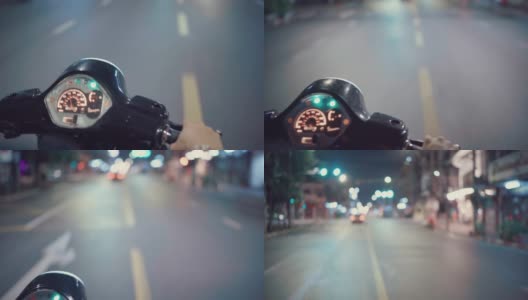 踏板车在泰国的大街上骑摩托车高清在线视频素材下载