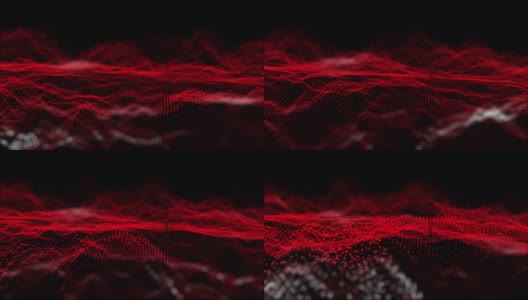 红色波形3D运动图形高清在线视频素材下载