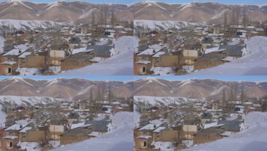 雪村在喜马拉雅地区西藏喀喇昆仑山谷高清在线视频素材下载
