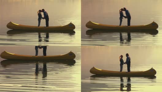 HD:湖中泛舟的浪漫高清在线视频素材下载