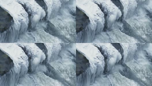冰冻河瀑布-可循环，高清高清在线视频素材下载