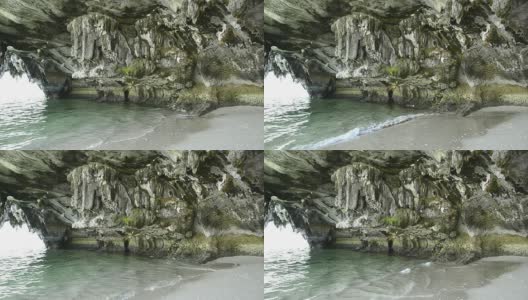 海浪与岩穴高清在线视频素材下载