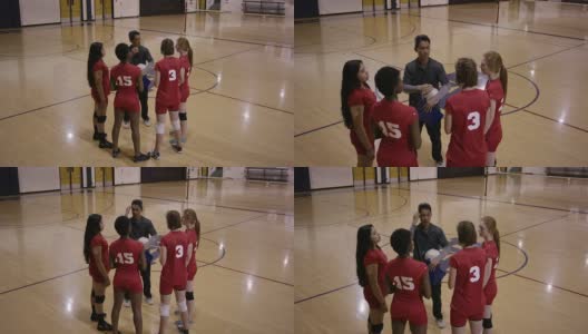 高中女子排球教练高清在线视频素材下载